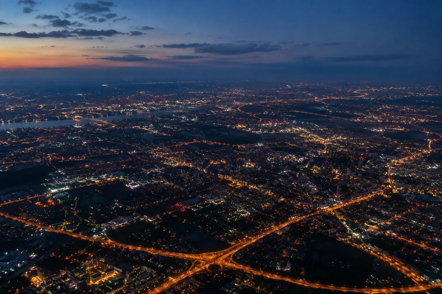 the US at night from above